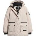 Steppjacke SUPERDRY "CITY PADDED PARKA JACKET" Gr. L, grau (off grau), Damen, Web, Obermaterial: 51% Elastomultiester, 49% Polyester, unifarben, Jacken