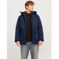 Parka JACK & JONES "JJCONSTRUCT PARKA" Gr. XXL, blau (navy blazer), Herren, Web, Obermaterial: 100% Polyester, unifarben, Jacken