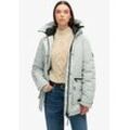 Steppjacke SUPERDRY "CITY PADDED PARKA JACKET" Gr. M, grau (puritan grau), Damen, Web, Obermaterial: 51% Elastomultiester, 49% Polyester, unifarben, Jacken