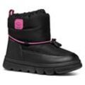 Winterboots GEOX "J WILLABOOM GIRL B ABX" Gr. 28, pink (schwarz, fuchsia), Kinder, Synthetik, Schuhe, Klettstiefel, Babystiefel Snowboots mit Schnellverschluss