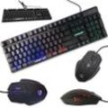 Cortek Tastatur QWERTY Italienisch mit Hintergrundbeleuchtung GP6 Kit Mouse and Keyboard