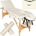 tectake® 3 Zonen Massageliege-Set, Breite 61 cm, Polsterung 3 cm, mit Holzgestell, 210 x 95 x 84 cm