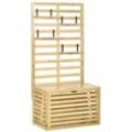 Outsunny Aufbewahrungsbox mit Rankhilfe natur 80L x 45B x 160H cm