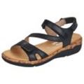 Sandale REMONTE Gr. 38, schwarz, Damen, Leder, Schuhe, Sommerschuh, Sandalette, Keilabsatz, im sportiven Look