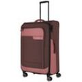 Weichgepäck-Trolley TRAVELITE "VIIA L" Gr. B/H/T: 47cm x 77cm x 30cm 91 l, rosa (frühlingsrose) Koffer Reisegepäck Trolley groß Weichschallenkoffer TSA Schloss