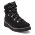 Schnürboots ROXY "BRADIE", Damen, Gr. 40, schwarz, Leder, unifarben, sportlich, Schuhe, Winterstiefel, Schnürstiefel, Winterschuhe, gefüttert