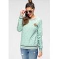 Sweatshirt OCEAN SPORTSWEAR Gr. 32/34, grün (mint), Damen, Obermaterial: 60% Baumwolle, 40% Polyester, Sweatshirts, Langarm, figurumspielender Schnitt, aus angerauter Sweatware