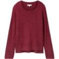 TOM TAILOR Damen Strickpullover mit Struktur, rot, Uni, Gr. XXL