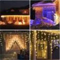 10m led Eisregen Lichterkette Außen Innen 200 LEDs Deko led Eiszapfen 8 Modi mit Stecker Weihnachten Party Garten IP44 Warmweiß - Swanew