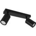 Deckenstrahler Metall GU10 IP44 verstellbar Schwarz 2-flammig länglich Spot Lampe Decke