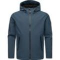 Softshelljacke RAGWEAR "Shellwie Warm" Gr. S (48), blau (nachtblau) Herren Jacken wasserdichte Übergangsjacke mit großer Kapuze