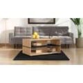 Couchtisch HOME AFFAIRE "Savio Kaffeetisch, 101 cm, in trendigen Farben, modern" Tische Gr. B/H/T: 101cm x 47,5cm x 54,5cm, Schwarz, braun (artisan eiche, artisan eiche) mit Ablage, rechteckig, Artisan Eiche, ideal fuer kleine Räume