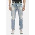 Regular-fit-Jeans CIPO & BAXX "DENIM" Gr. 29, Länge 32, blau (iceblue) Herren Jeans bequeme mit heller Waschung, CD596