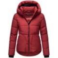 Steppjacke NAVAHOO "Lachperle XIV" Gr. M (38), rot (dunkelrot) Damen Jacken Kurze gesteppte Winterjacke mit hohem Kragen und Kapuze