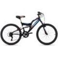 Kinderfahrrad Mountainbike Fully 24'' Zodiac schwarz-rot RH 38 cm