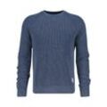 Rundhalspullover GANT "WASHED RIB C-NECK" Gr. XXL, blau (vintage blau), Herren, Strick, Obermaterial: 100% Baumwolle, Pullover, in verwaschener Optik