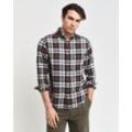 Langarmhemd GANT "REG FLANNEL PLAID SHIRT" Gr. XL, N-Gr, braun (cacao) Herren Hemden