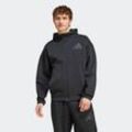 Kapuzensweatshirt ADIDAS SPORTSWEAR "M Z.N.E. FZ" Gr. M, schwarz, Herren, Obermaterial: 57% Polyester, 43% Baumwolle, Sweatshirts