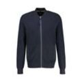 Strickjacke LERROS "LERROS im College-Stil, flachgestrickt" Gr. L, blau (classic navy) Herren Strickjacken