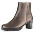 Stiefelette GABOR "St.Tropez" Gr. 40, braun (bronzefarben), Damen, Kalbsleder, Schuhe Blockabsatz, Ankleboots in Bequemweite G (= weit)