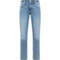 Straight-Jeans MUSTANG "Style Denver Straight", Herren, Gr. 32, Länge 30, blau (303 mittelblau), Denim/Jeans, 100% Baumwolle, unifarben, casual, straight fit, Jeans