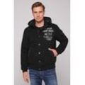 Blouson CAMP DAVID, Herren, Gr. L, schwarz, Obermaterial: 100% Baumwolle, bedruckt, casual, regular fit taillenbedeckt, ohne Ausschnitt, Jacken, mit abnehmbarer Kapuze