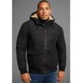 Winterjacke BRUNO BANANI, Herren, Gr. XXXL, schwarz, Web, Obermaterial: 100% Baumwolle. Futter: 100% Polyester. Wattierung: 100% Polyester, casual, Langarm Rippstrickbündchen, Jacken, aus Baumwolle und Polyester, hochschließender Kragen