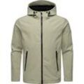 Softshelljacke RAGWEAR "Shellwie Warm" Gr. L (52), grün (helloliv) Herren Jacken wasserdichte Übergangsjacke mit großer Kapuze