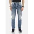 Regular-fit-Jeans CIPO & BAXX "DENIM" Gr. 30, Länge 32, blau, Herren, 100% Baumwolle, unifarben, Jeans, bequeme Jeans im Regular Fit-Schnitt, CD594