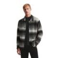 Cardigan MARC O'POLO "aus Schur- und Alpakawolle-Mix", Herren, Gr. M, schwarz, Obermaterial: 55% Schurwolle, 17% Alpaka, 16% Polyamid, 12% Polyacryl, gestreift, casual, regular fit, Strickjacken