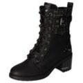 Winterstiefelette MUSTANG SHOES Gr. 38, schwarz Damen Schuhe Plateaustiefelette, Schnürboots mit praktischem Innenreißverschluss