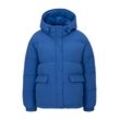 Steppjacke UNITED COLORS OF BENETTON Gr. S (36), blau, Damen, Web, Obermaterial: 100% Polyester. Wattierung: 80% Daunen, 20% Federn, unifarben, Jacken