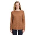 Strickpullover BETTY BARCLAY "Betty Barclay Strickpullover langarm", Damen, Gr. 36, braun (walnut melange), Strick, Obermaterial: 50% Viskose, 27% Polyamid, 23% Polyester., casual, figurumspielend lang, Langarm, Pullover, Material