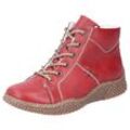 Winterboots RIEKER Gr. 37, rot, Damen, Lederimitat, unifarben, Schuhe, Schnürboots, Stiefelette, High Top Sneaker mit Innenreißverschluss