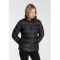 Daunenjacke POLARINO Gr. 34, schwarz (daunenjacke aus nachhaltigem material) Damen Jacken für den Winter, leichtem Webmaterial, mit hohem Stehkragen