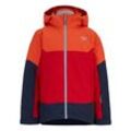 Skijacke ZIENER "AGIMO", Kinder, Gr. 140, rot (feuerrot), Farbe deep olive: Obermaterial: 100% Polyester, Farbe schwarz und woody brown: Obermaterial: 60% Polyester, 40% Polyester (recycled); Futter: 1. 100% Polyamid, 2. 100% Polyester;Wattierung: 100% Polyester;, Jacken