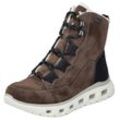 Winterboots RIEKER Gr. 36, braun (braun, schwarz) Damen Schuhe Schnürboots, Outdoorboots mit wasserabweisender riekerTEX-Membran