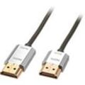 LINDY HDMI Anschlusskabel HDMI-A Stecker, HDMI-A Stecker 4.50 m Grau 41676 4K UHD, OFC-Leiter, Rund, doppelt geschirmt, extrem dünn, vergoldete Steckkontakte,