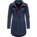 Sweatjacke RAGWEAR "Letrice", Damen, Gr. S (36), blau (navy), Sweatware, Obermaterial: 65% Baumwolle, 35% Polyester, sportlich, tailliert ca. Mitte Oberschenkel, hoch geschlossener Ausschnitt, Sweatjacken, Sportliche Zip-Jacke mit hohem Kragen