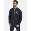 Sweatjacke JAN VANDERSTORM "Fleecejacke HALLVAR" Gr. L, blau (dunkelblau), Herren, Obermaterial: 100% Polyester PES., Sweatjacken