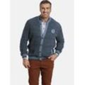 Strickjacke CHARLES COLBY "Strickjacke DUKE ODOI", Herren, Gr. XXL, blau (blau gemustert), Obermaterial: 50% Baumwolle CO. 50% Polyacryl PAN., gemustert, klassisch, normal, Strickjacken