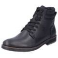 Winterstiefelette RIEKER Gr. 41, schwarz, Herren, Leder, Lederimitat, Textil, Schuhe, Schnürstiefelette, Boots mit riekerTEX-Membran, schmale Form