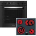 MIELE Elektro-Herd-Set "H2459 E D OBSW + KM 6003 LPT", PerfectClean Ausstattung, EasyControl Bedienung, A+ (A+++-D), Herdsets, schwarz (obsidianschwarz)