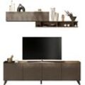 Wohnzimmer-Set INOSIGN, braun (bronzo), Kastenmöbel-Sets, TV-Board TV-Sideboard, 3-teilig