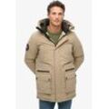 Steppjacke SUPERDRY "City Padded Parka Jacket" Gr. S, timber wolf braun, Herren, Web, Obermaterial: 51% Elastomultiester, 49% Polyester, unifarben, Jacken