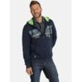 Kapuzensweatjacke JAN VANDERSTORM "Sweatjacke STORR" Gr. L, blau (dunkelblau) Herren Sweatjacken