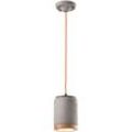 Hängeleuchte Keramik Holz E27 rund ø 12,5 cm h: max. 129 cm Beton-Optik Modern Keramiklampe