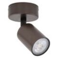 Licht-erlebnisse - Wandspot Metall GU10 verstellbar 12 cm breit Braun rund Deckenstrahler