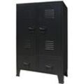 Bonnevie - Kleiderschrank,Aufbewahrungsschrank,Garderobe Metall Industrie-Stil 67 x 35 x 107 cm Schwarz NCEBE132730