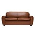 Miliboo - Vintage-Ledersofa braun 3-Sitzer club